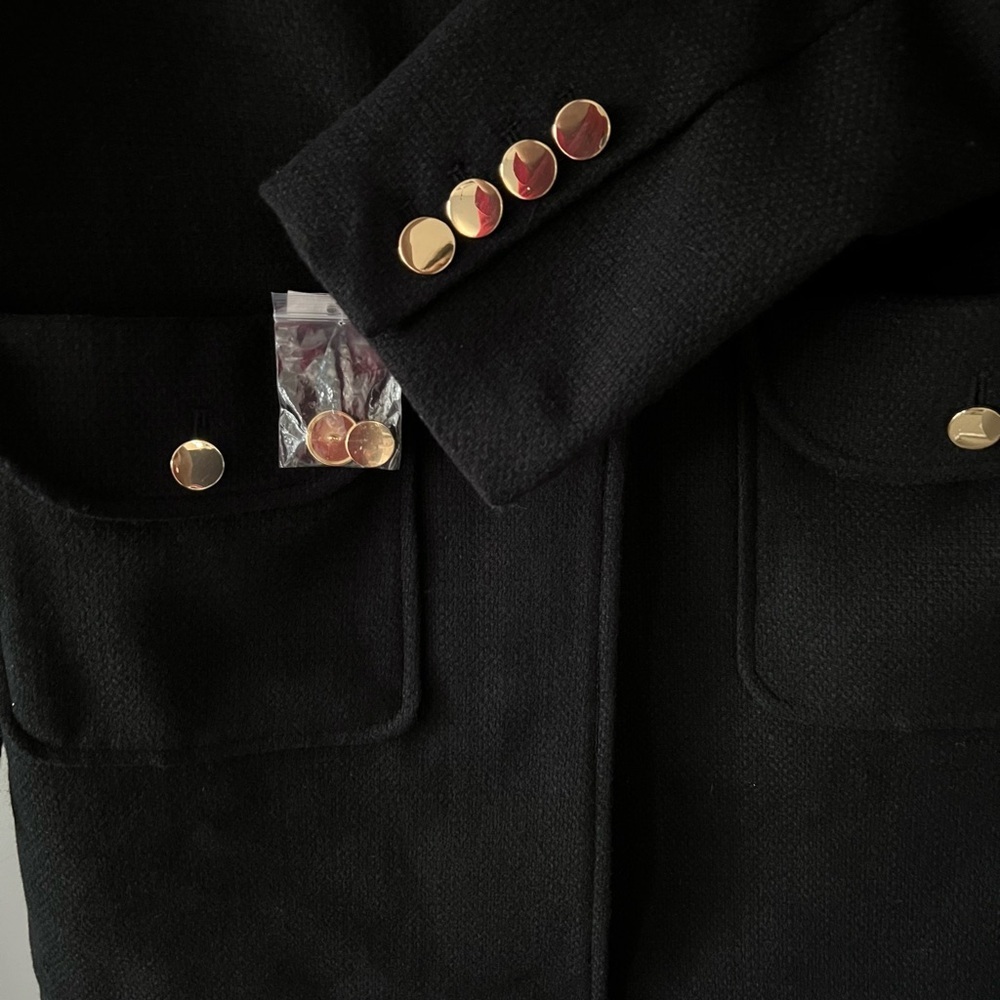 Milly X Bow Coat | Black | Size Medium - Picture 5 of 11